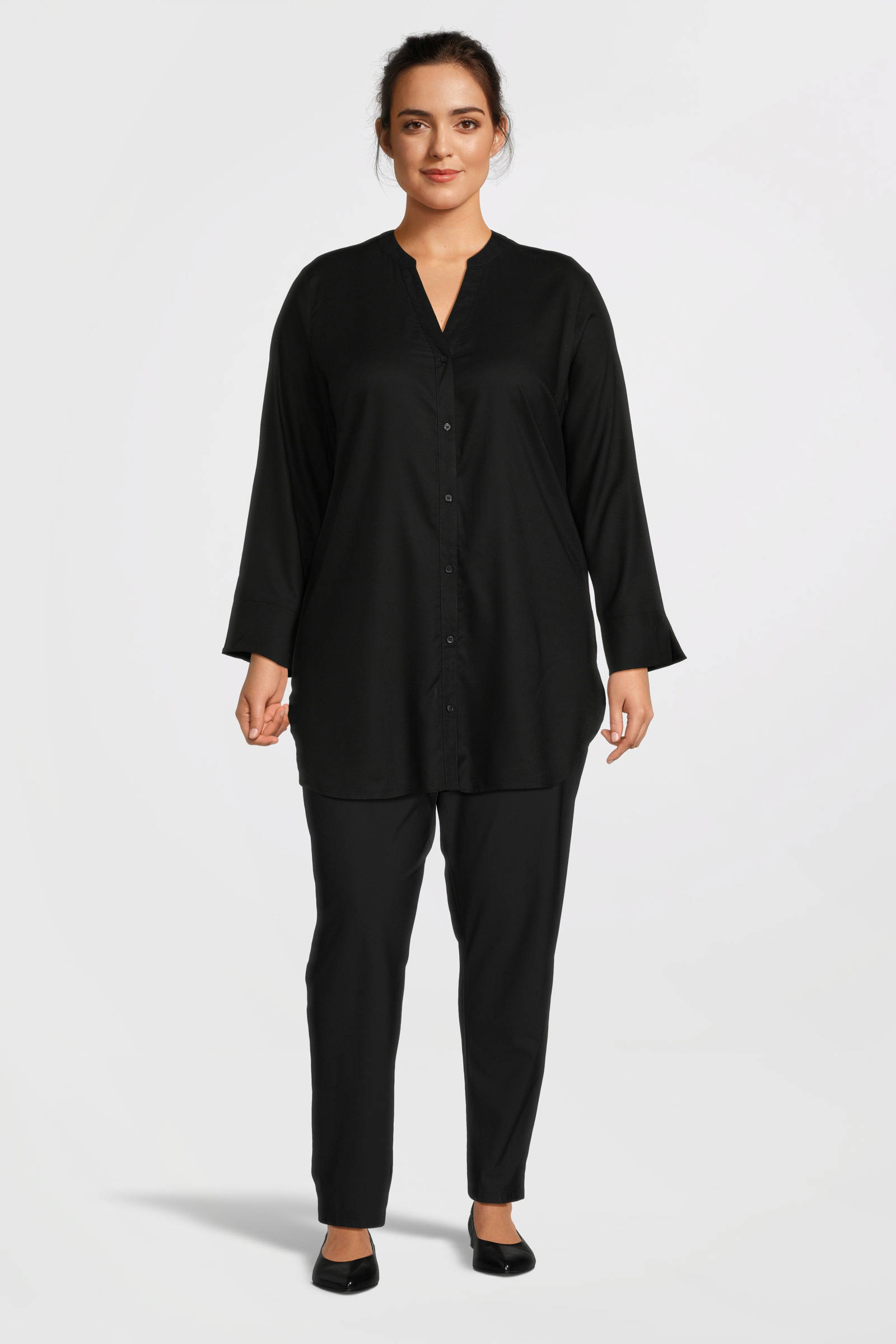 GREAT LOOKS lange blouse zwart