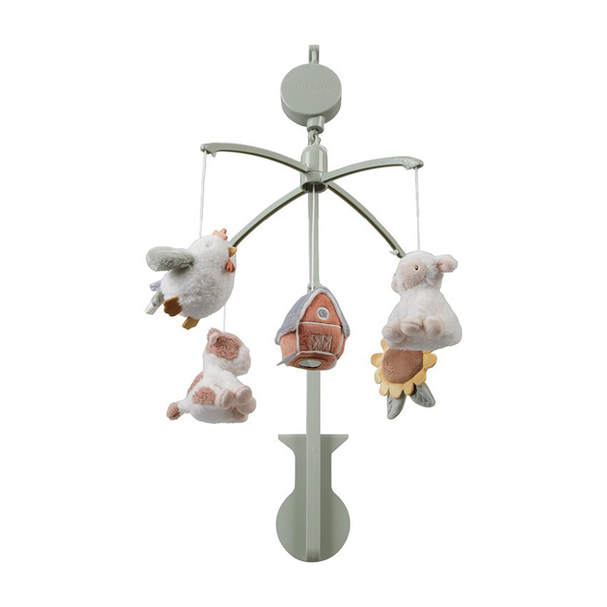 Mobile musical avec 5 peluches Little Farm