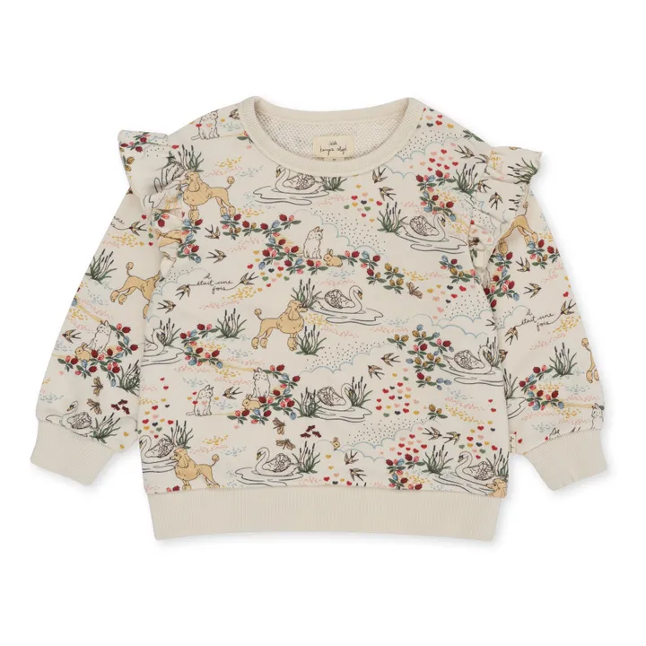 Konges Sløjd Sweat Loupi Lou Volants Coton Bio | Beige