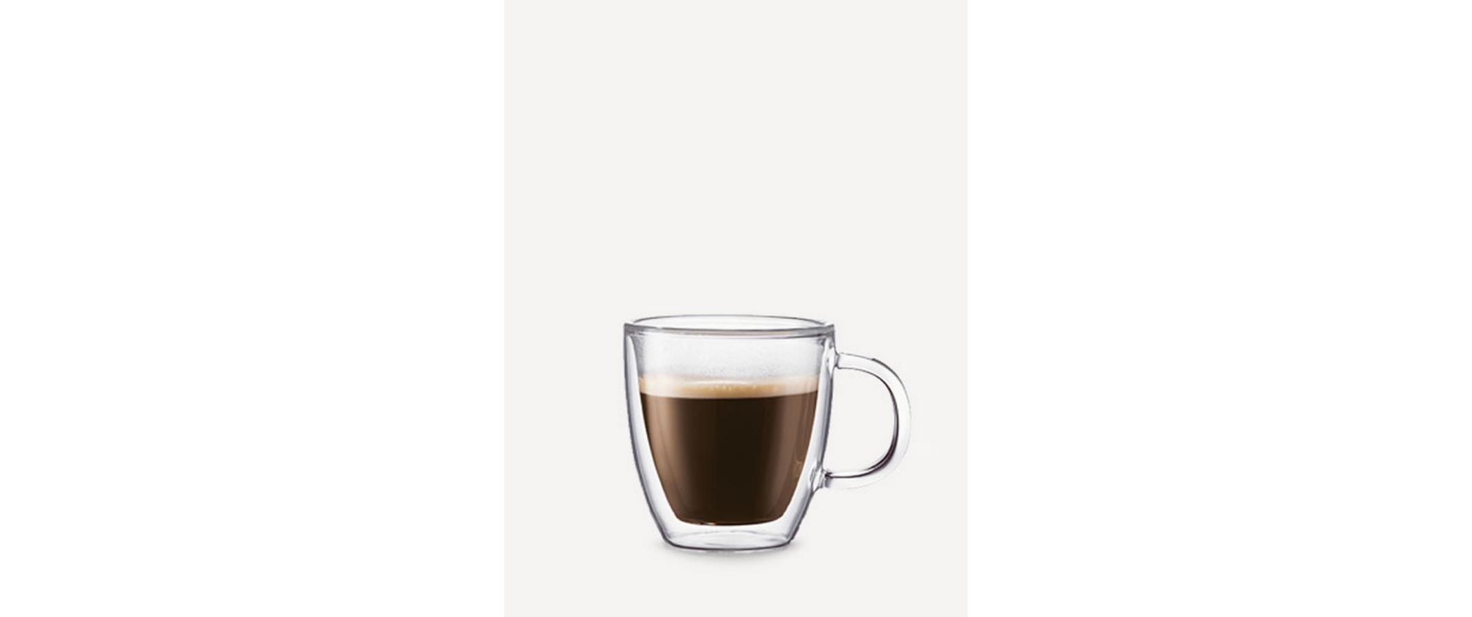 Thermo-Gläser Bistro 2er Set Transparent, 0.15 lDoppelwandige Tassen mit Glasgriff