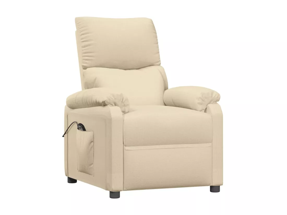 Fauteuil inclinable électrique Crème Tissu