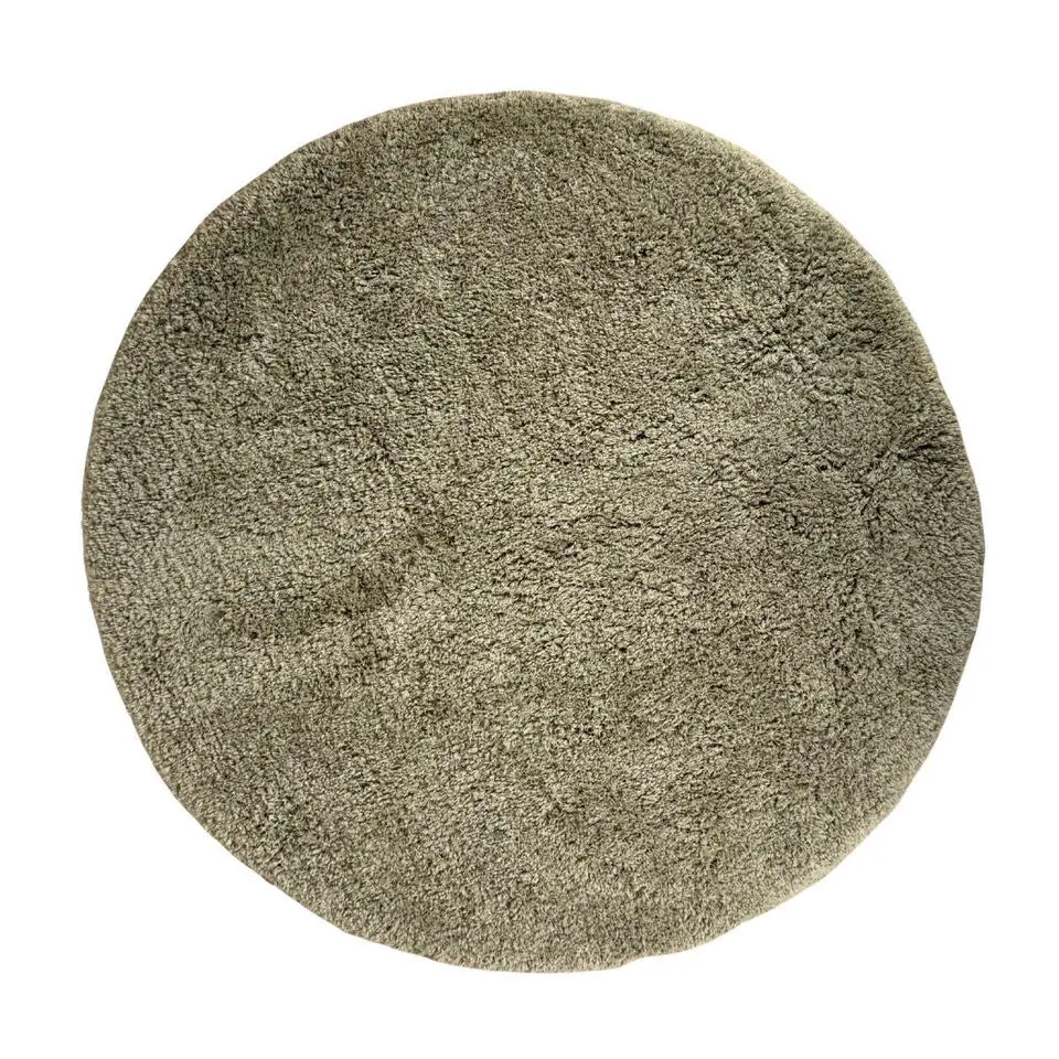 Interieur05 rond hoogpolig vloerkleed polyester Pilo groen - 290 x 200 cm