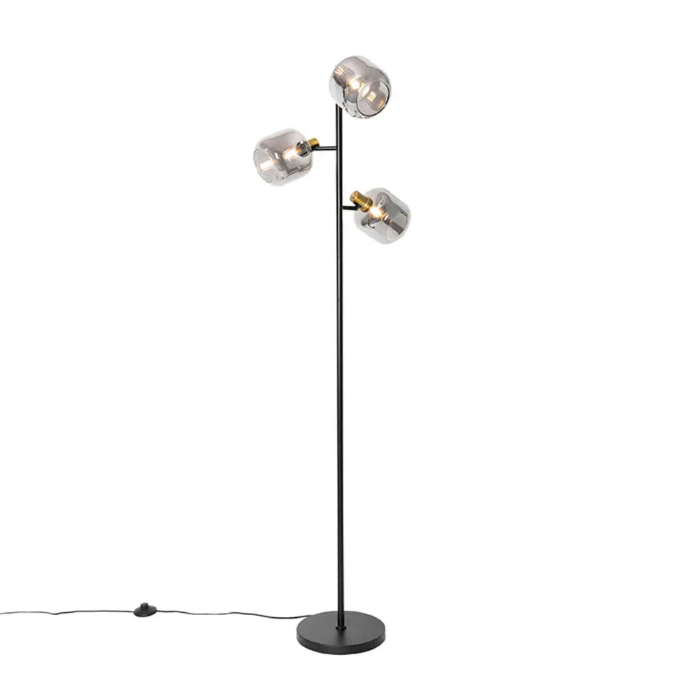 Qazqa vloerlampen zuzanna grijs e14