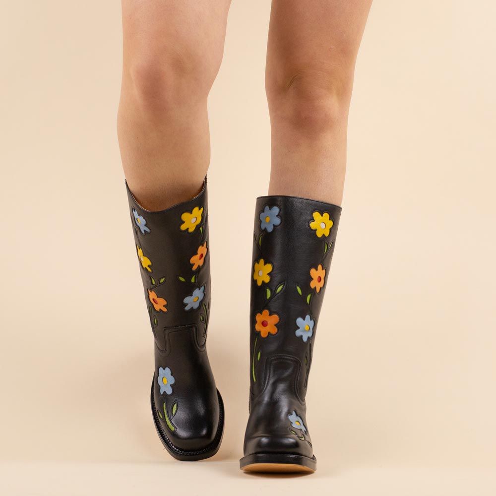 Sendra flower boots 4755 black