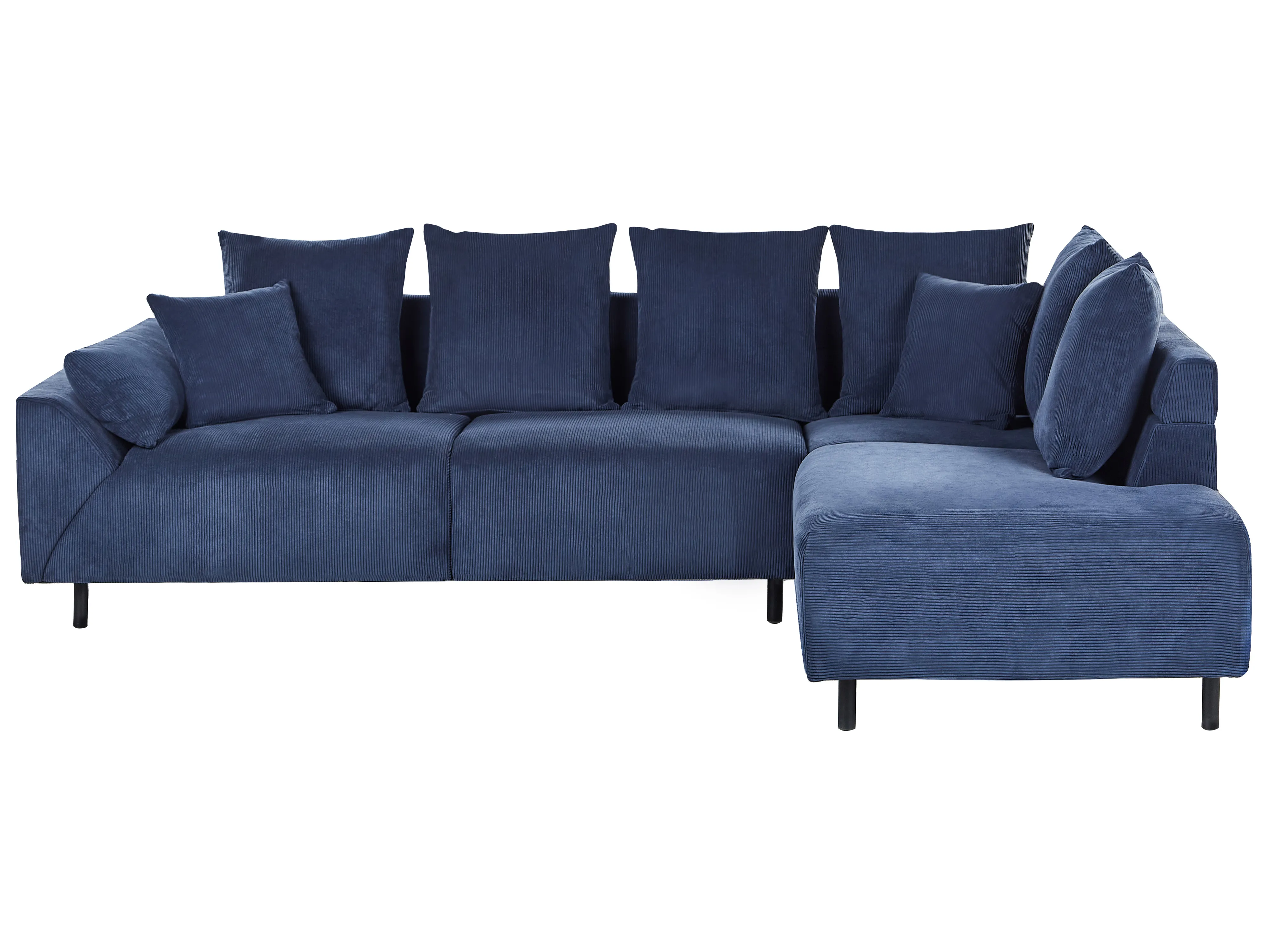 Hoekbank 4-zits LUNNER Corduroy Donkerblauw linkszijdig