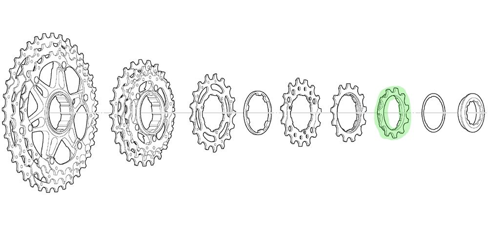 Shimano Ritzel 11 Z. mit Distantzring für CS-M771 BL
