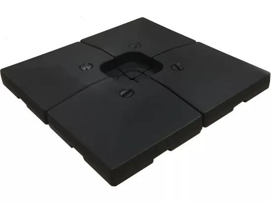 4 Dalles à lester pour gros parasol déporté - 4 x 3 - 104 KG - Noir