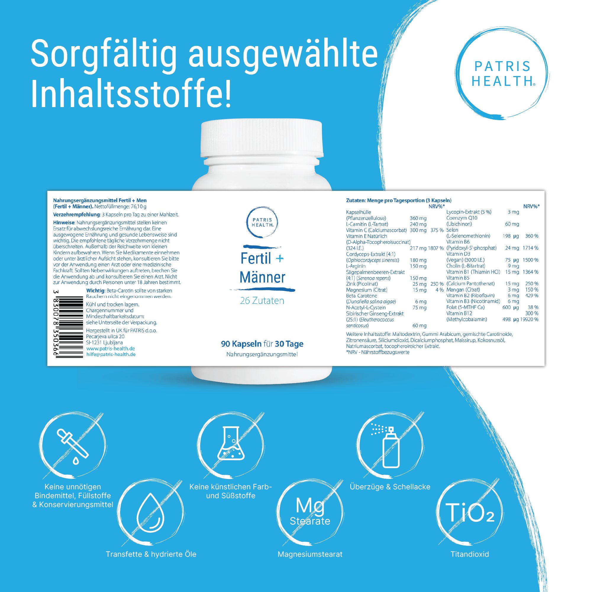 Patris Health® Fertil+ Männer