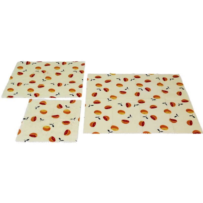 Pack 3 emballages - Cire d'abeille - Motifs fruits