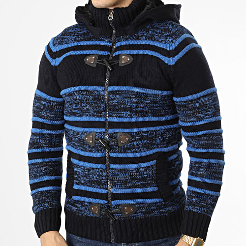 Gilet Zippé Capuche 3000 Noir Bleu Clair