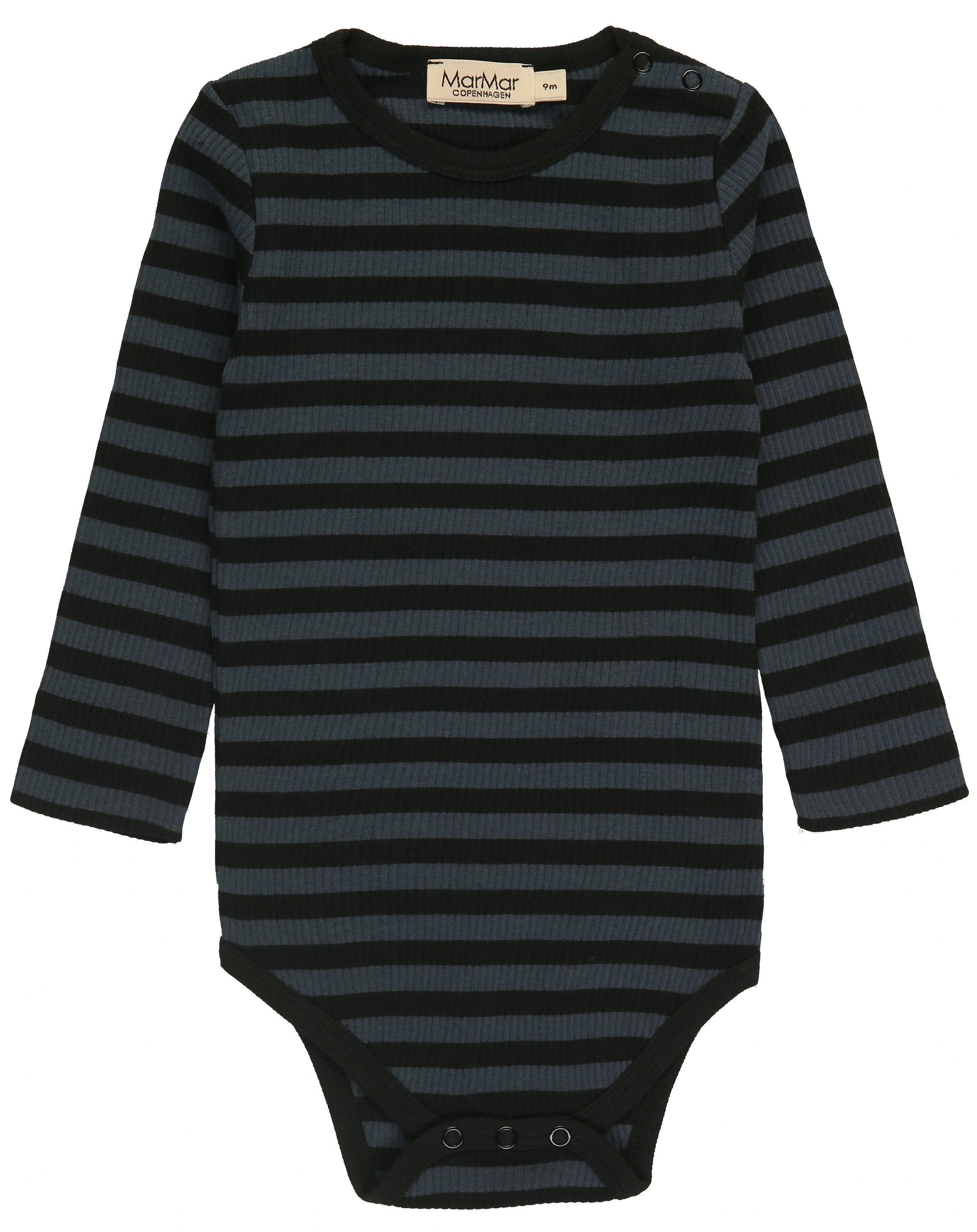 Langarmbody RIB STRIPE in black/blue