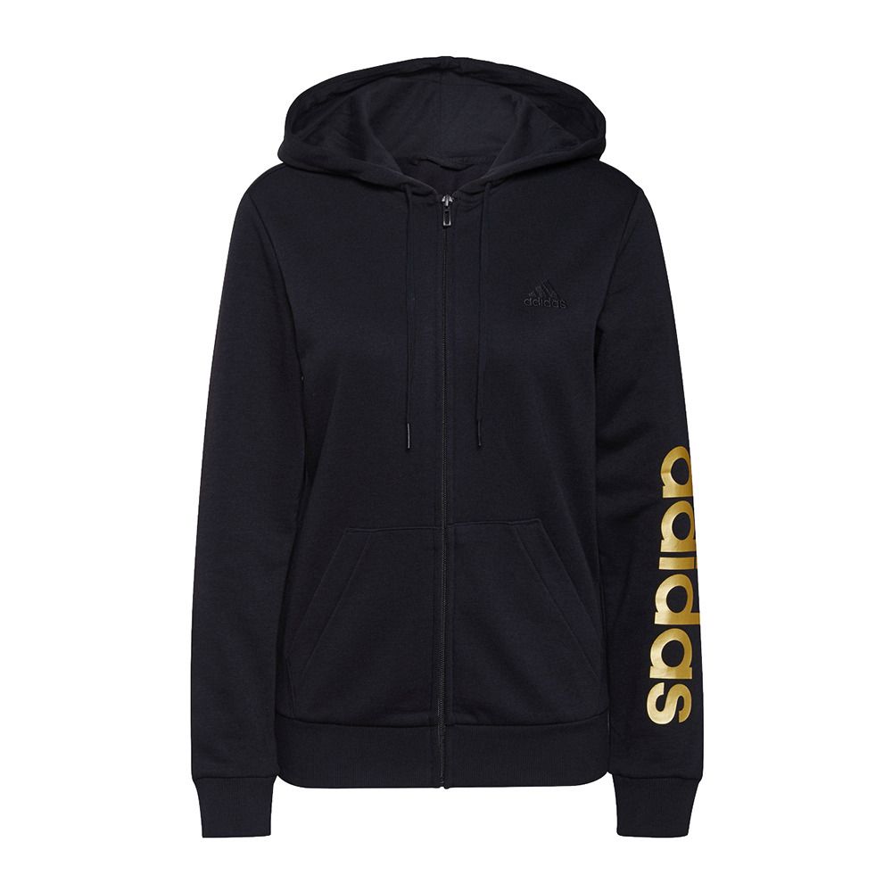 Adidas Performance ESSENTIALS LOGO FULL-ZIP - Sweat Femme black/goldmt