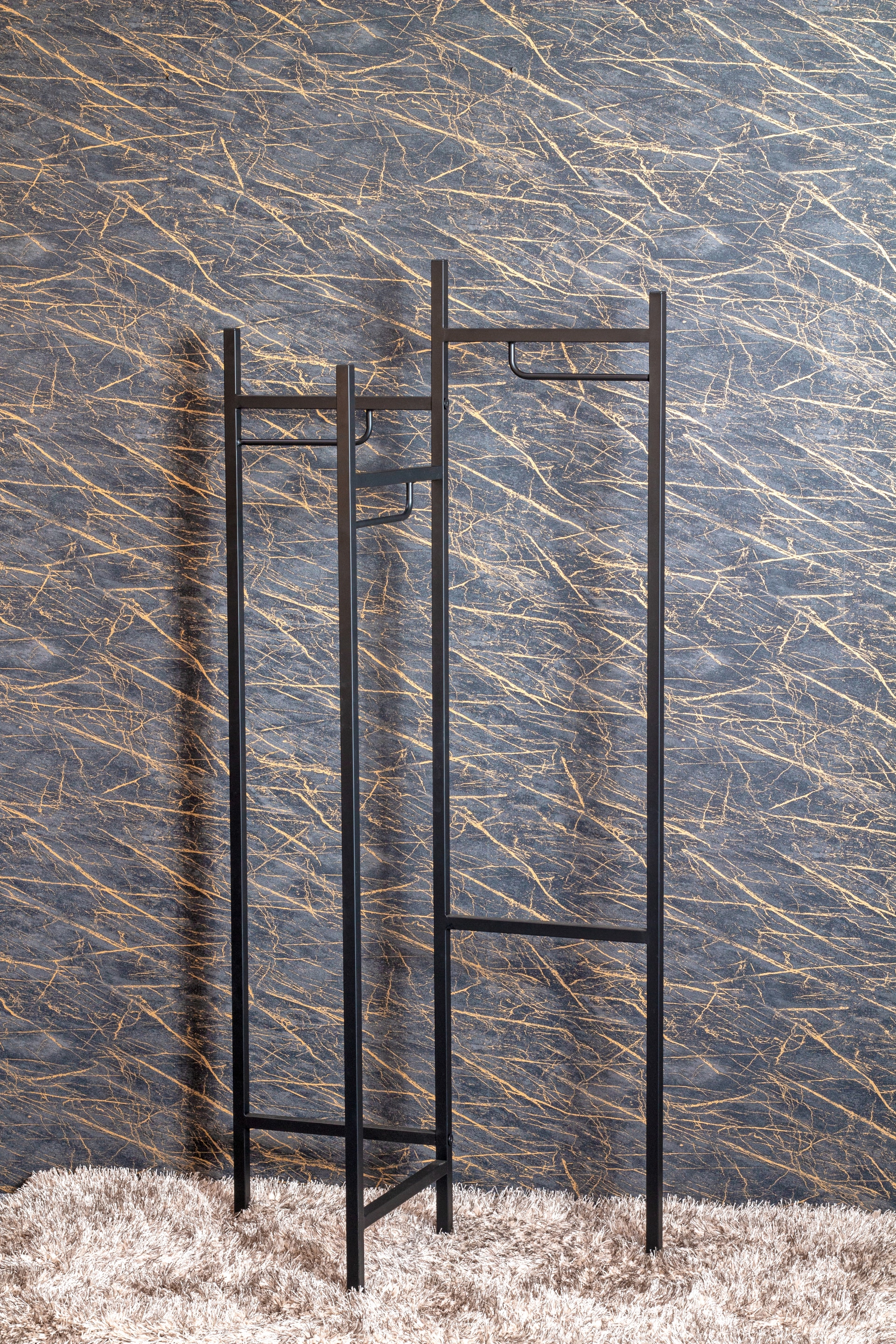 Garderobenständer 70 x 170 cm schwarz