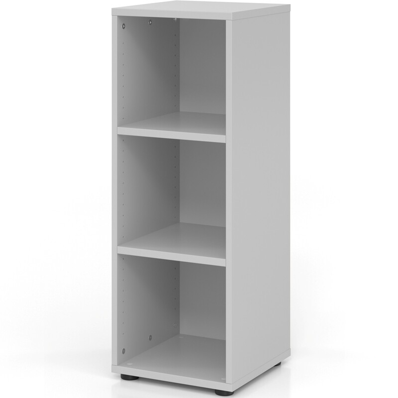 Regal Tarys, 3 Ordnerhöhen, 40 cm, Faltrückwand, grau