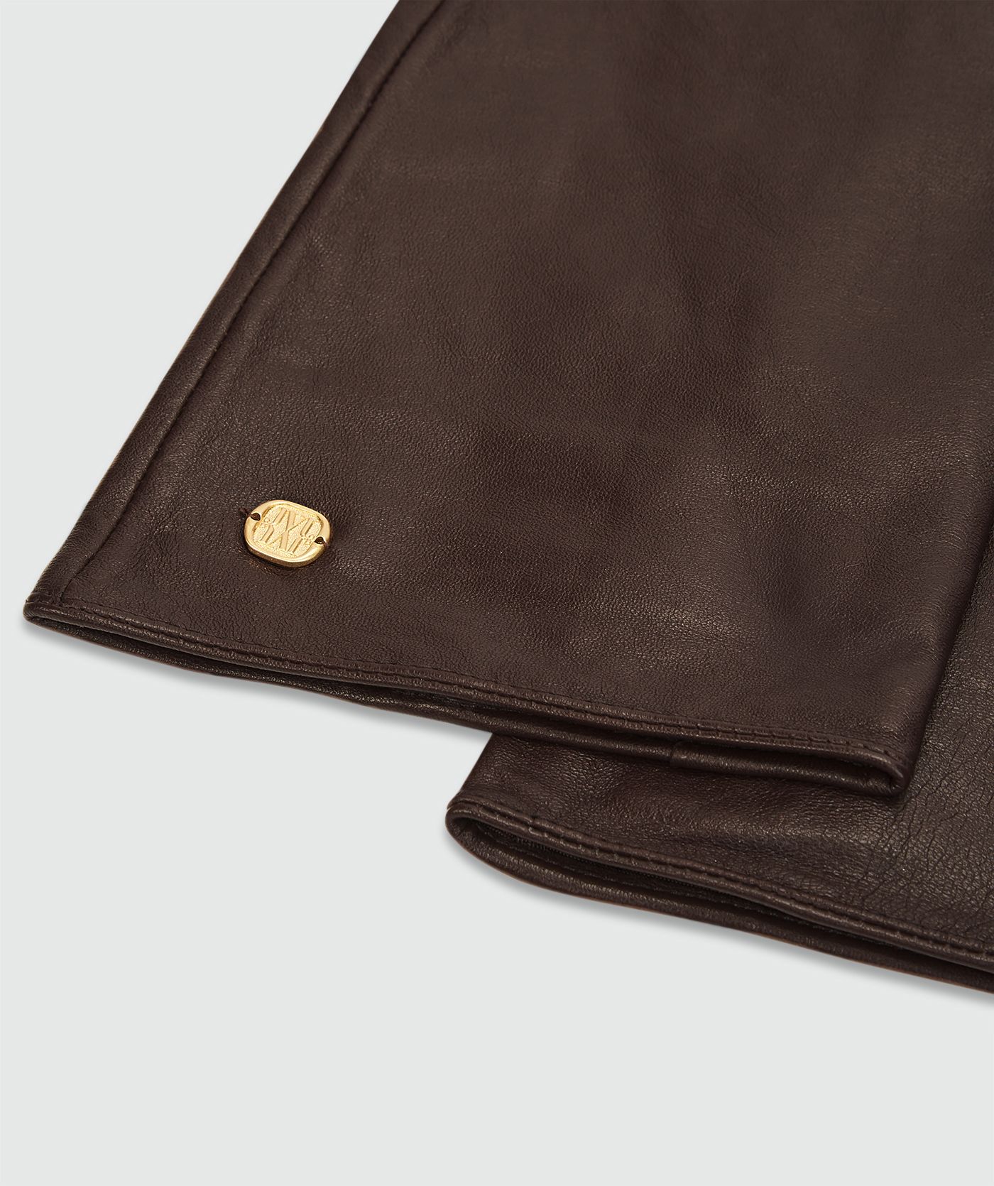 JV-SAFIRA lange handschoenen van leer - dark brown
