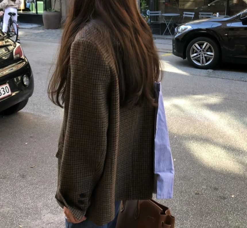 petalrushed - Pied-de-poule blazer met knoopjes