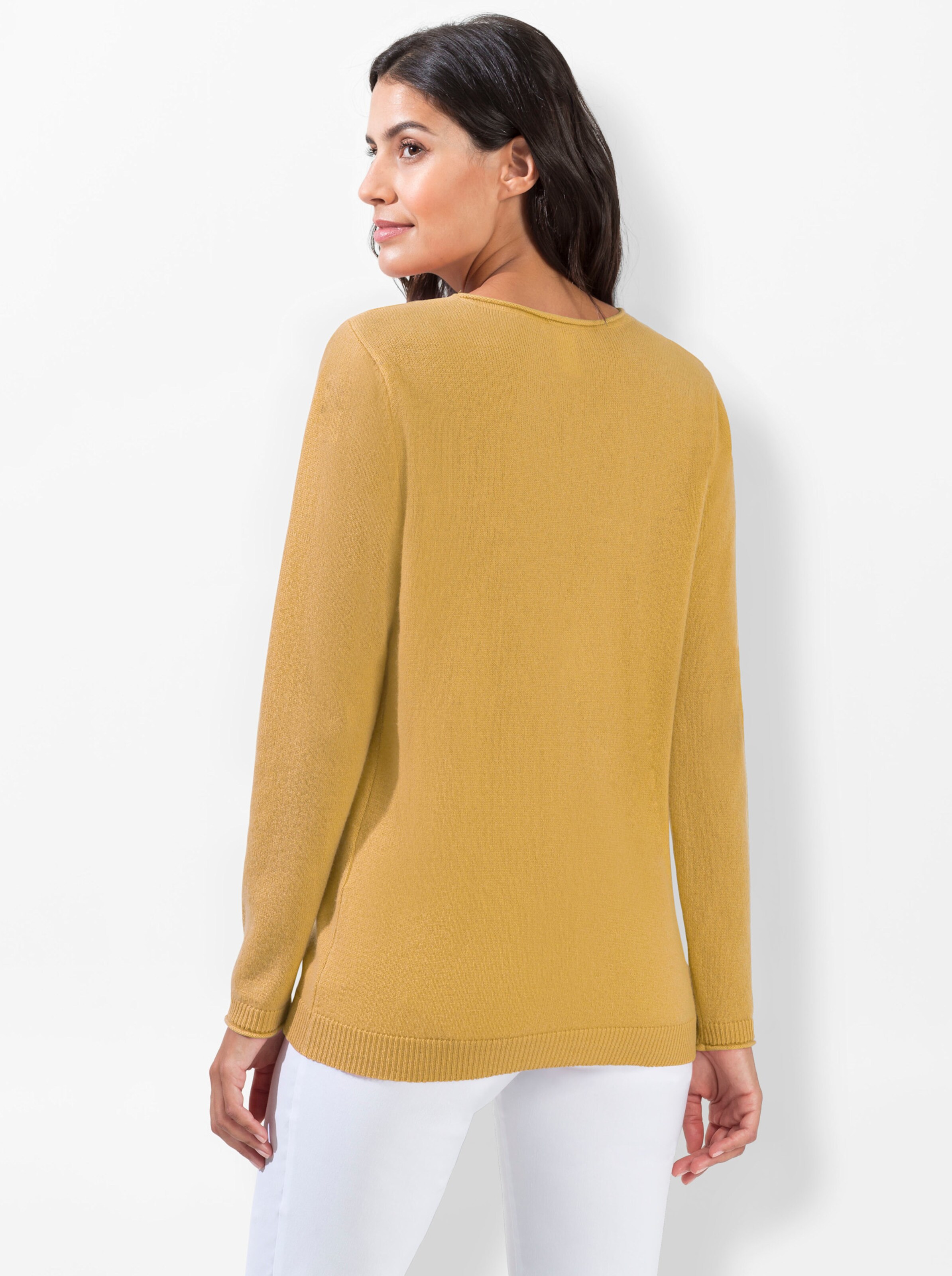Kaschmirpullover in ocker-meliert