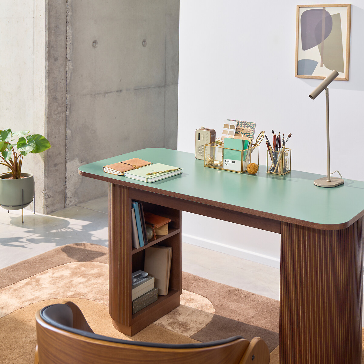 LA REDOUTE INTERIEURS<br>Candeeiro de mesa ajustável em ferro metálico, Joha