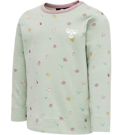 Hummel Bluse - hmlElla - Støvet  Grøn m. Insekter