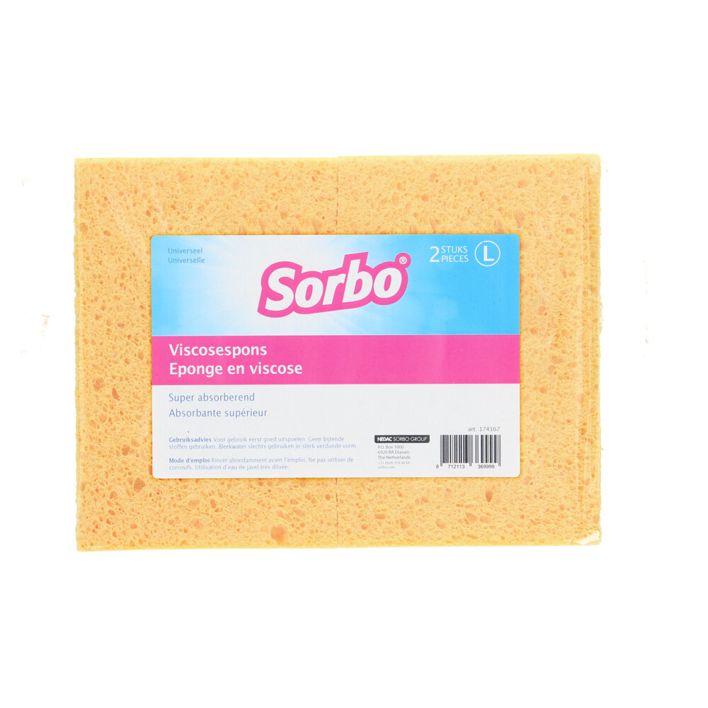 Sorbo Viscose Spons Large Duo Actiepack2 stuks