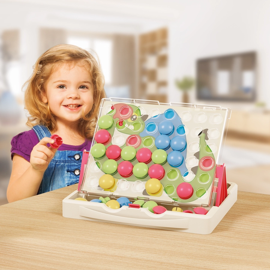 Quercetti PlayEco+ Mosaik-Steckspiel aus recyceltem Kunststoff: FantaColor Junior PlayEco+ (58 Teile)