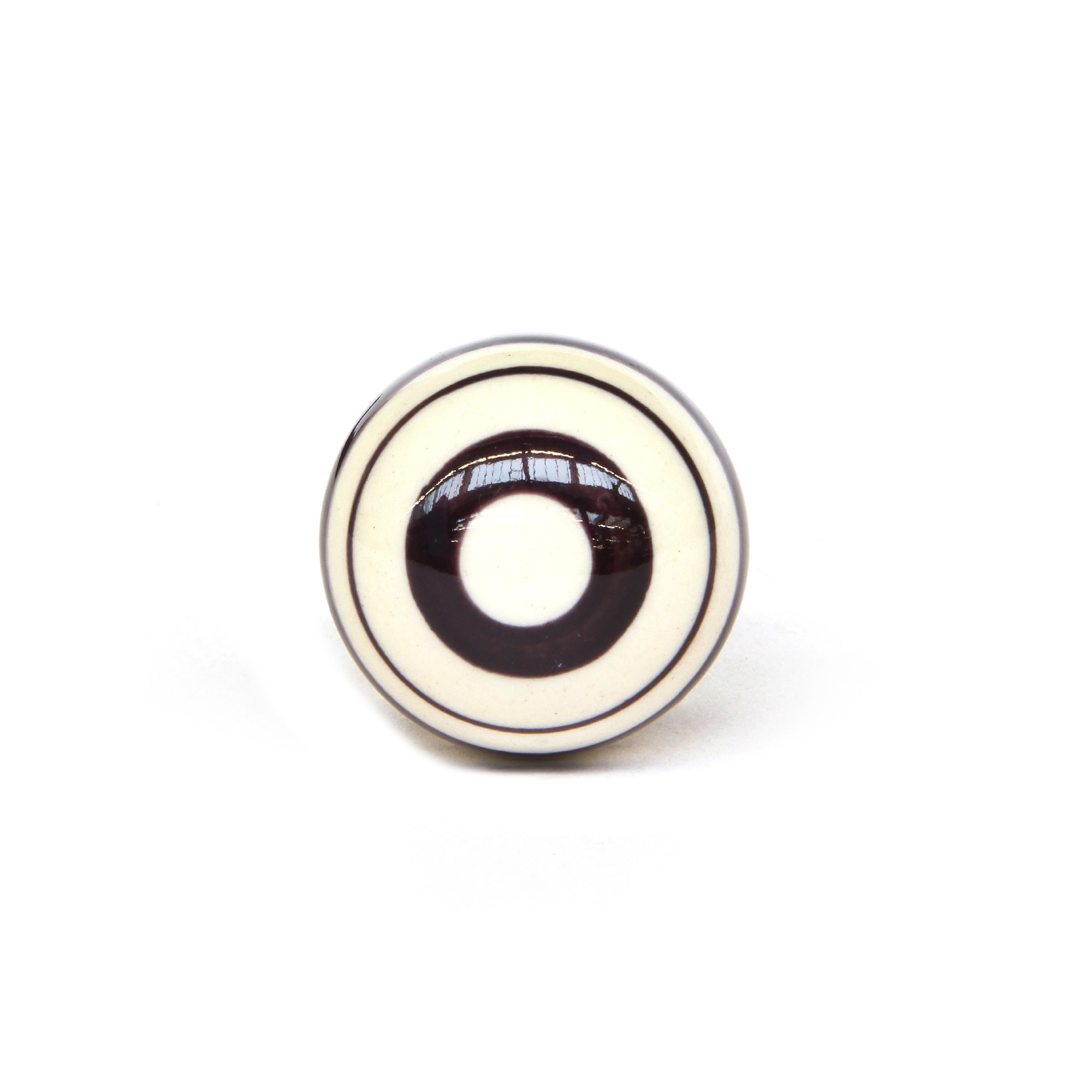 Keramik-Knauf 'Ringe', lila, weiß, T 4 cm, B 4 cm, H 3,5 cm günstig bestellen