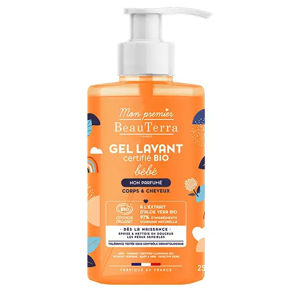 Gel de Banho para Bebê Orgânico Sem Fragrância Beauterra 750ml