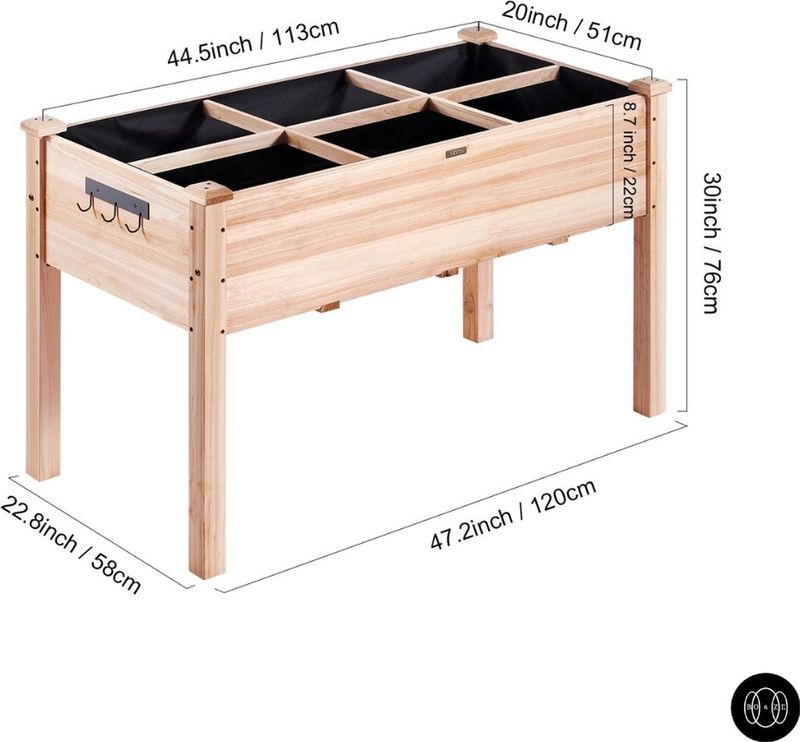 Boze® Moestuinbak Op Poten - Kruidenbak Op Poten - Kruidenbak Buiten - Hout/100kg Draagvermogen
