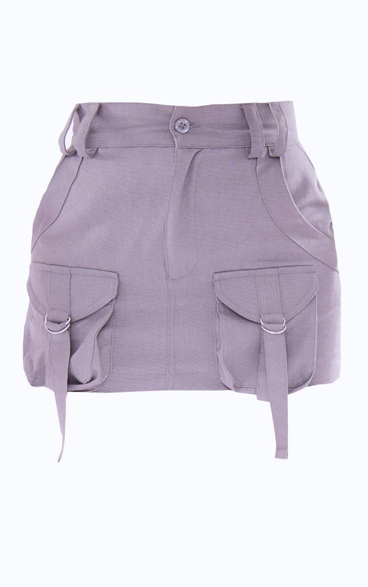 Charbon Jupe Micro Mini Avec Détails De Poches Cargo