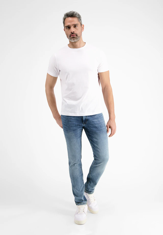 LERROS Slim-fit-Jeans »CONLIN 5-Pocket Stretch-Denim, SLIM FIT CONLIN« Herren Jeans, blau, bequem, Used-Look, 99% Baumwolle, 1% Elasthan