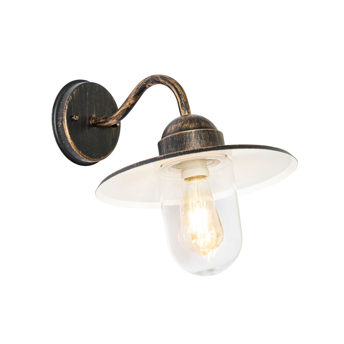 Landelijke buiten wandlamp antiek goud IP44 - Kansas