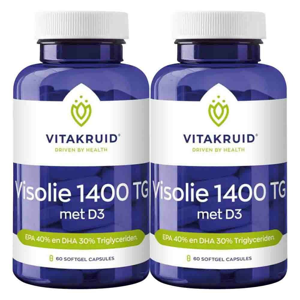 2x Vitakruid Visolie 1400 TG Met D360 capsules