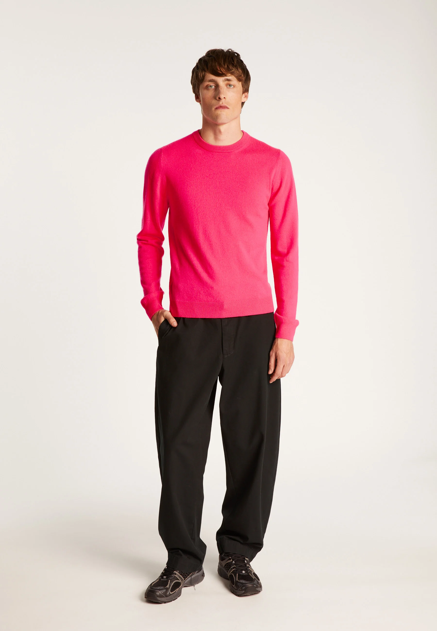 EVAINAH24 - Pull col rond en cachemire | Rose