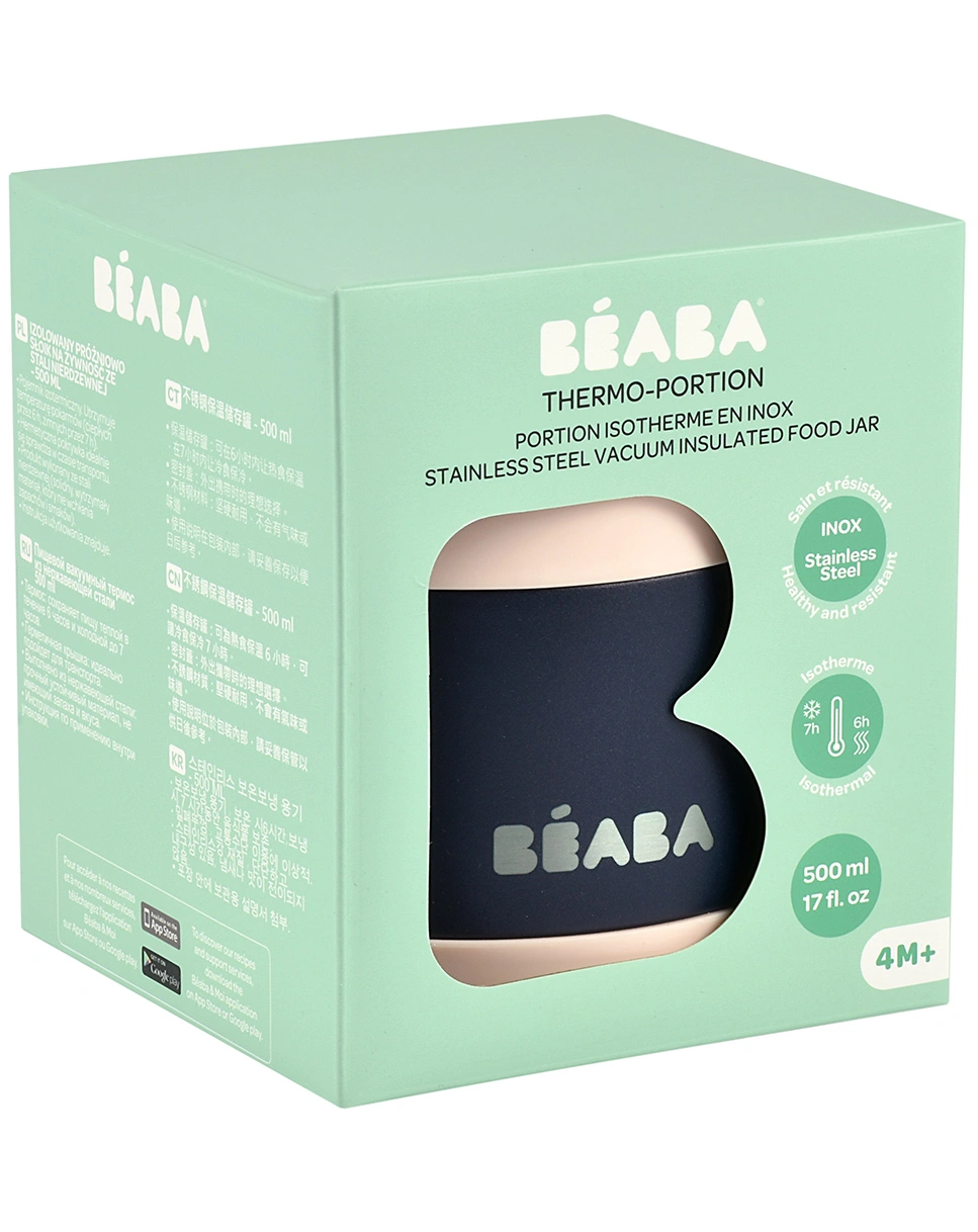 Edelstahl-Thermobehälter LUNCH (0,5L) in light pink/nightblue