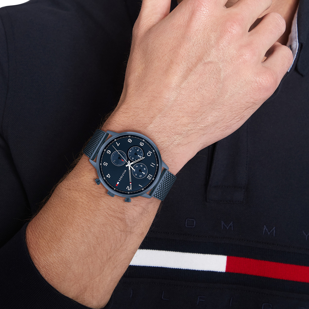 Montre TOMMY HILFIGER Leonard homme bracelet acier bleu