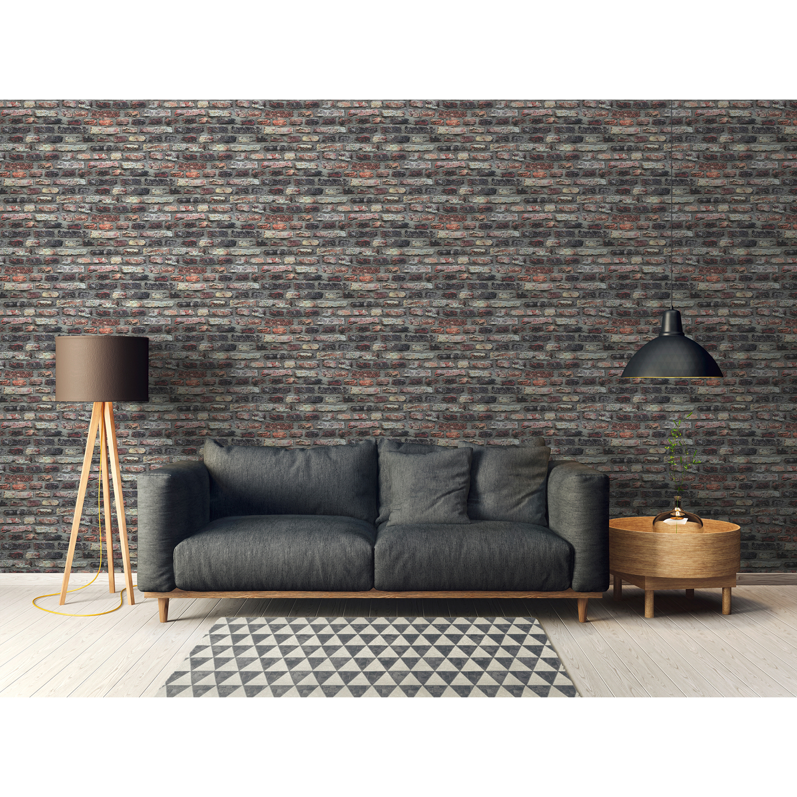 Vliestapete - braun-grau - Backsteinwand - 10 Meter