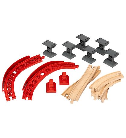 BRIO World Gebogene erhöhte Schienen - 17 Teile - Holz 33995