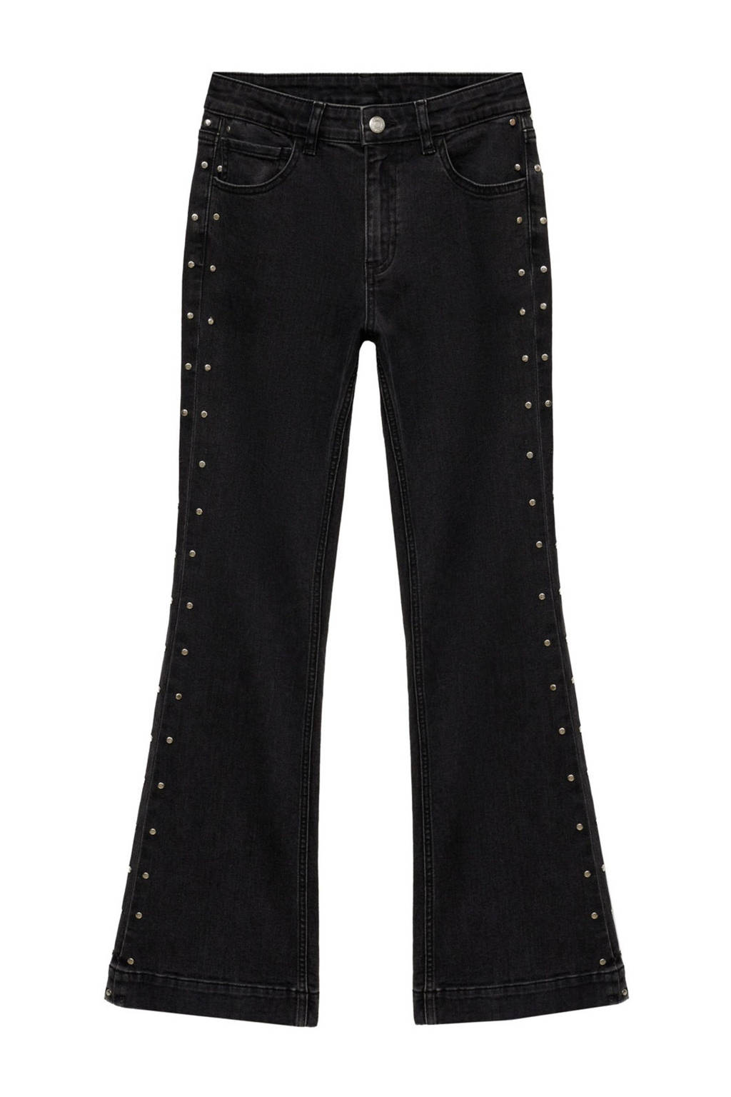 MANGO TEEN flared low waist flared jeans grey denim