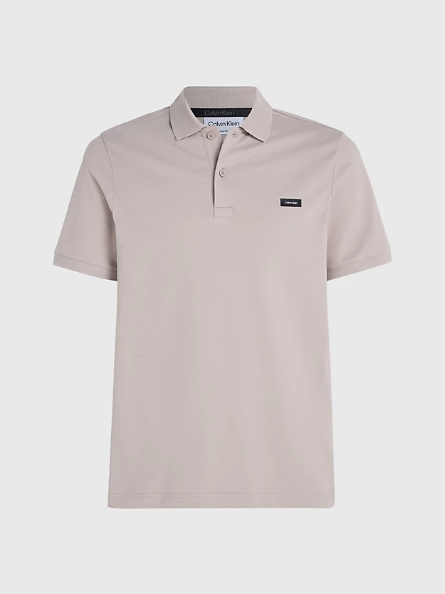 Camisa polo de corte justo com gola elástica em piqué