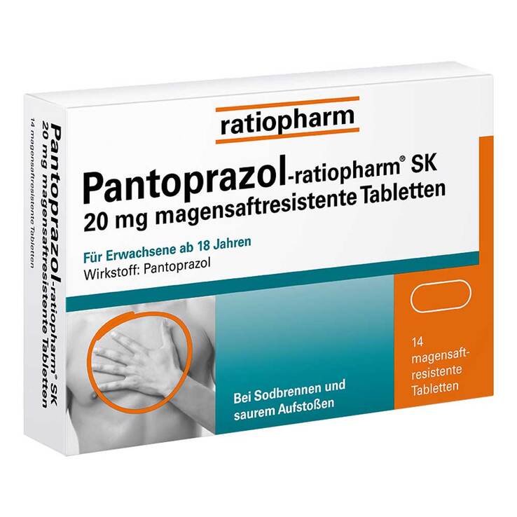 Pantoprazol-ratiopharm SK 20 mg magensaftresistente Tabletten, 14 St