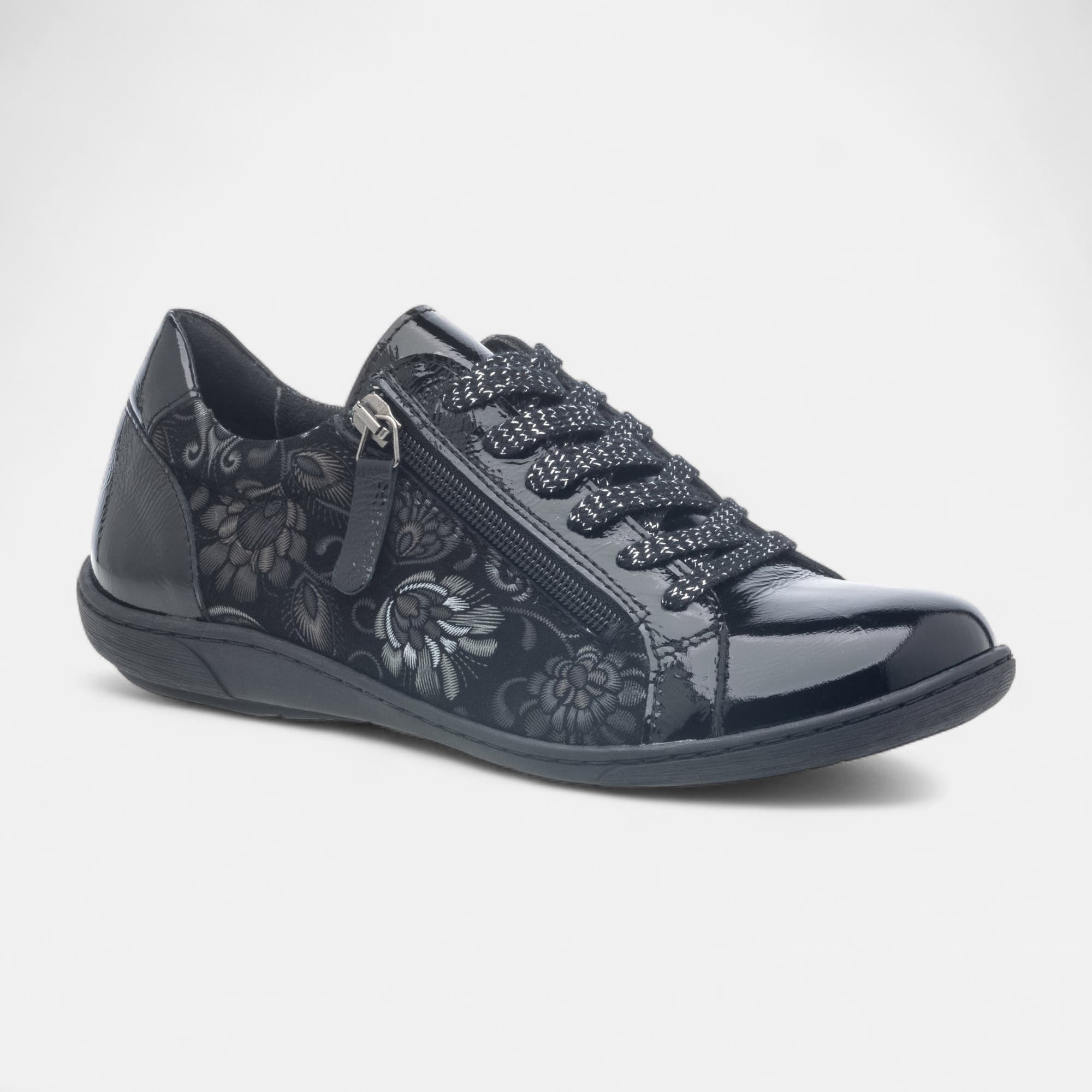 Derbies Femme en cuir noir vernis
