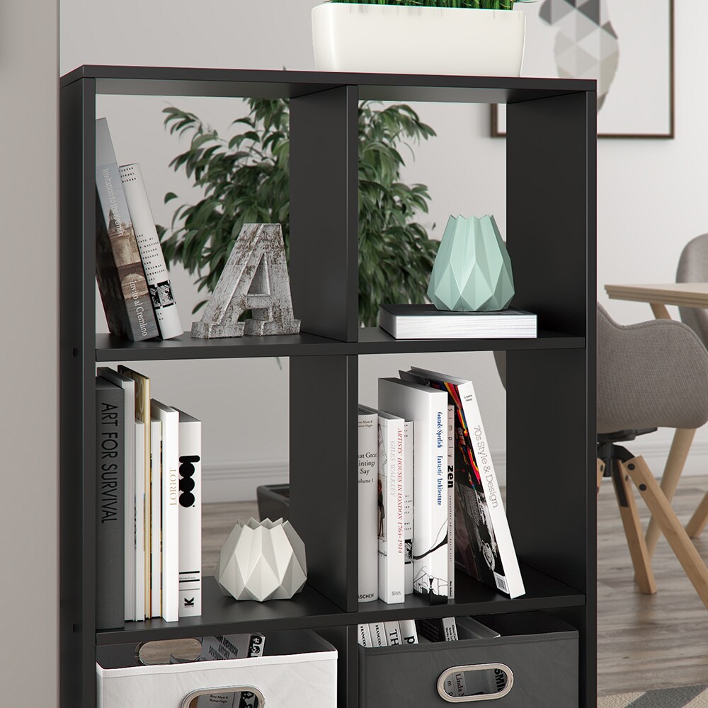 VICCO Raumteiler - 6 Fächer Regal Bücherregal Standregal Hochregal Schwarz