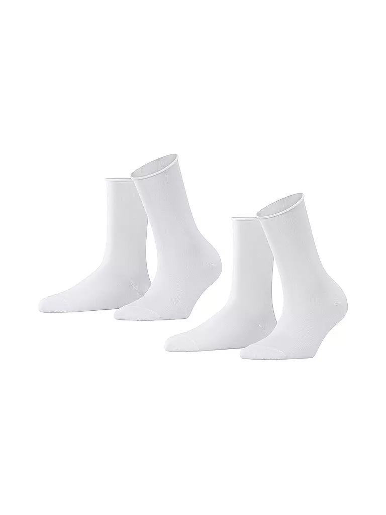 FALKE Happy Socken 2er Pkg white weiss