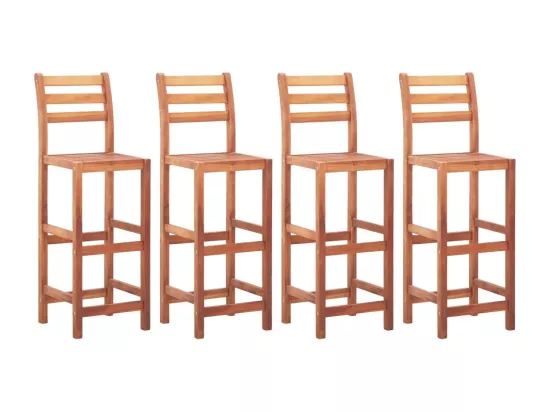 Chaises de bar lot de 4 bois d'acacia solide