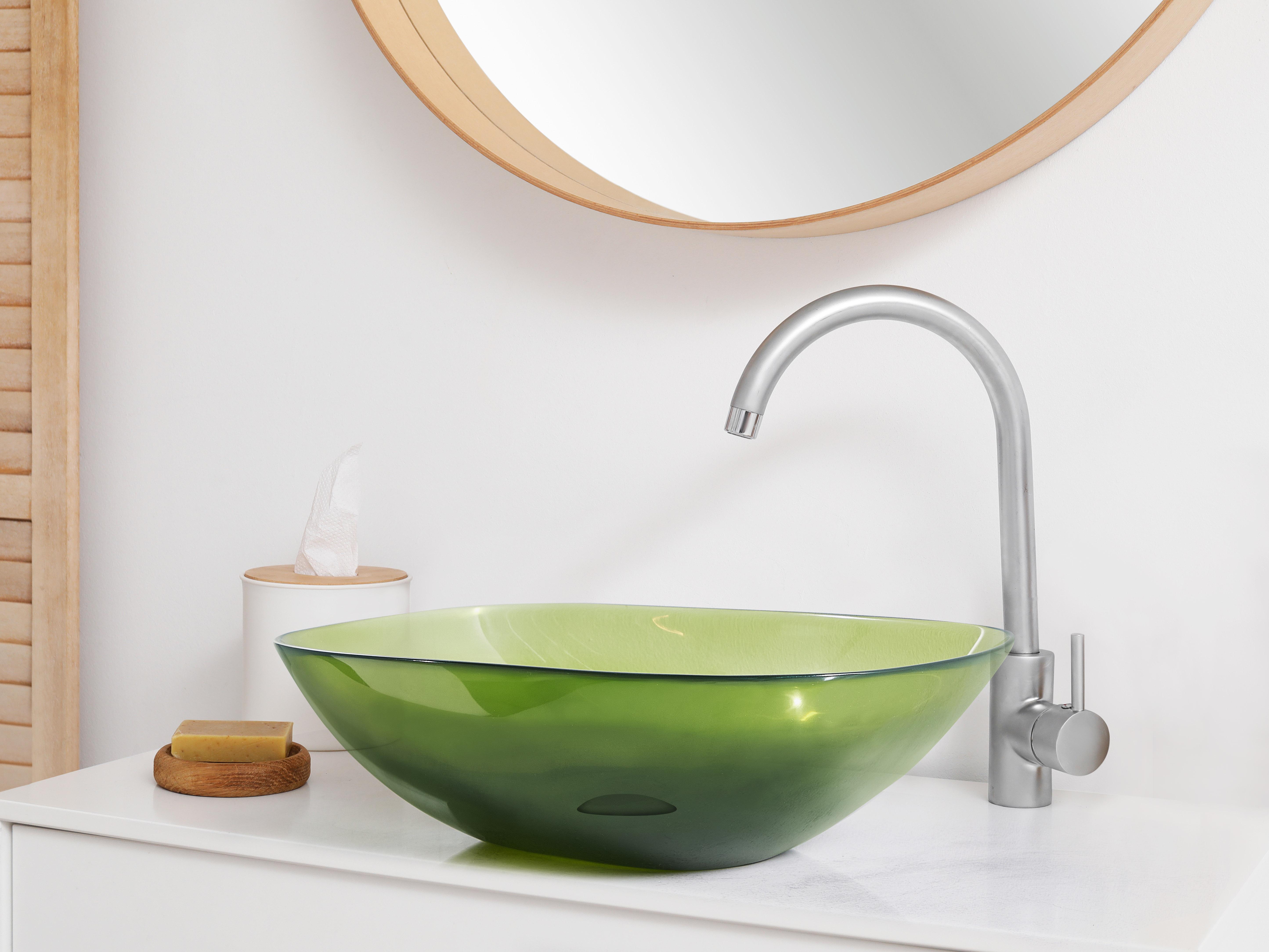 Wastafel voor aanrechtblad MOENGO 54 x 36 cm Solid surface Groen