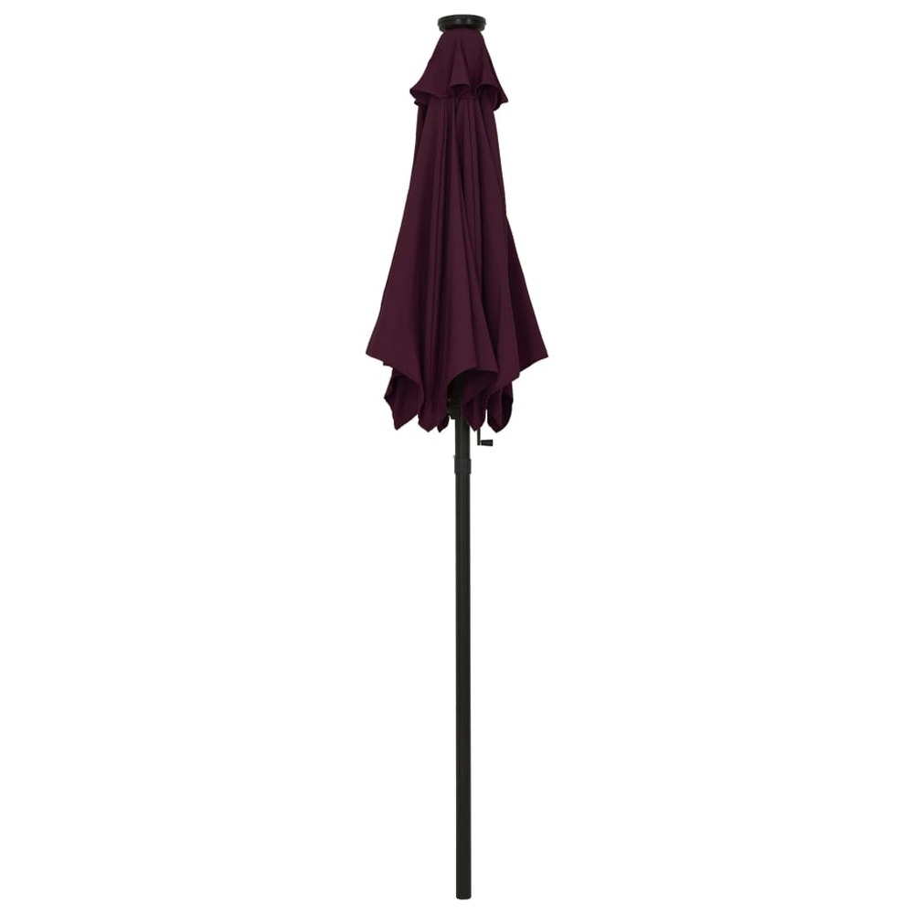Parasol avec lumières led 200 x 211 cm aluminium rouge bordeaux