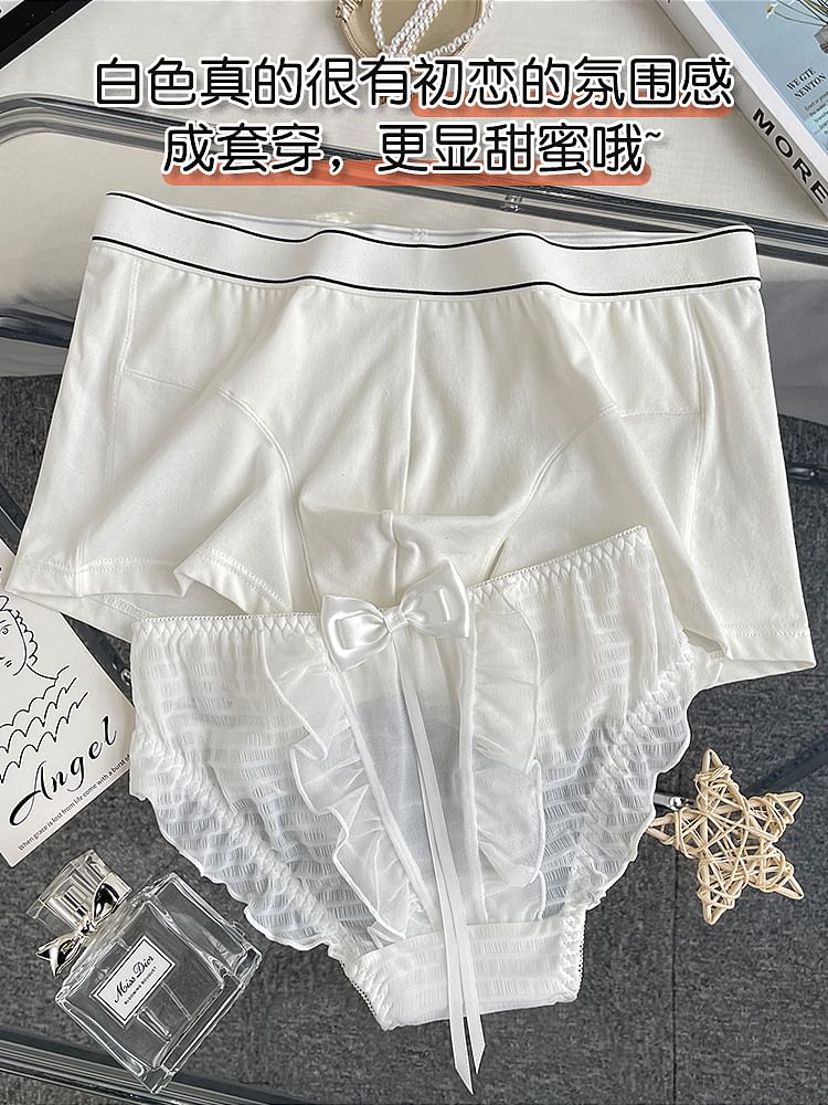 Pancherry - Matching set voor koppels: tweekleurige boxershort + panty