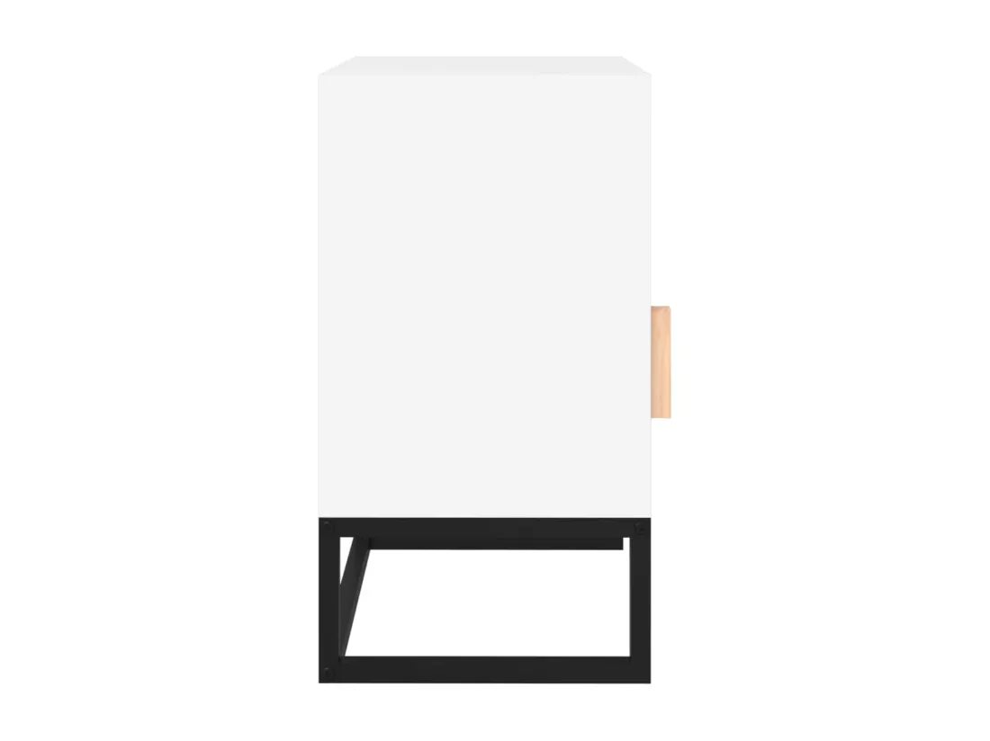 Tables de chevet 2pcs blanc 40x30x55,5cm bois ingénierie et fer