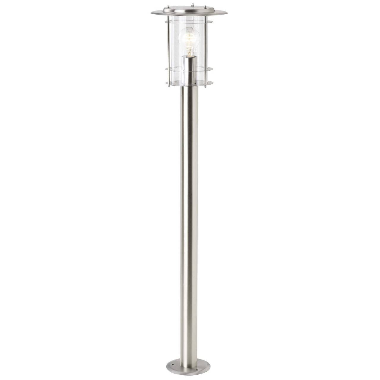 BRILLIANT Lampe York Außenstandleuchte edelstahl | 1x A60, E27, 40W, geeignet für Normallampen (nicht enthalten) | IP-Schutzart: 44 - spritzwassergeschützt
