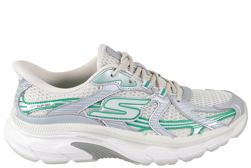 SKECHERS GO RUN ARCH FIT 2.0 JUNIPER SILVER WHITE SLIP-INS